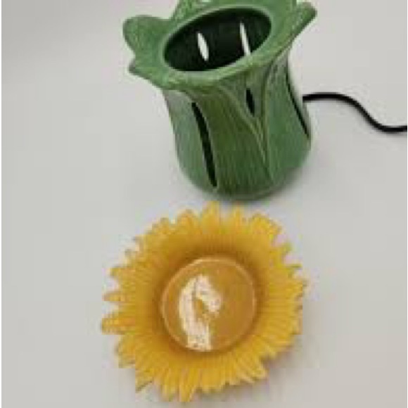 PartyLite Tuscan Sunflower Scent Glow Wax Warmer Melt Full Size Retired Holder - Picture 4 of 12